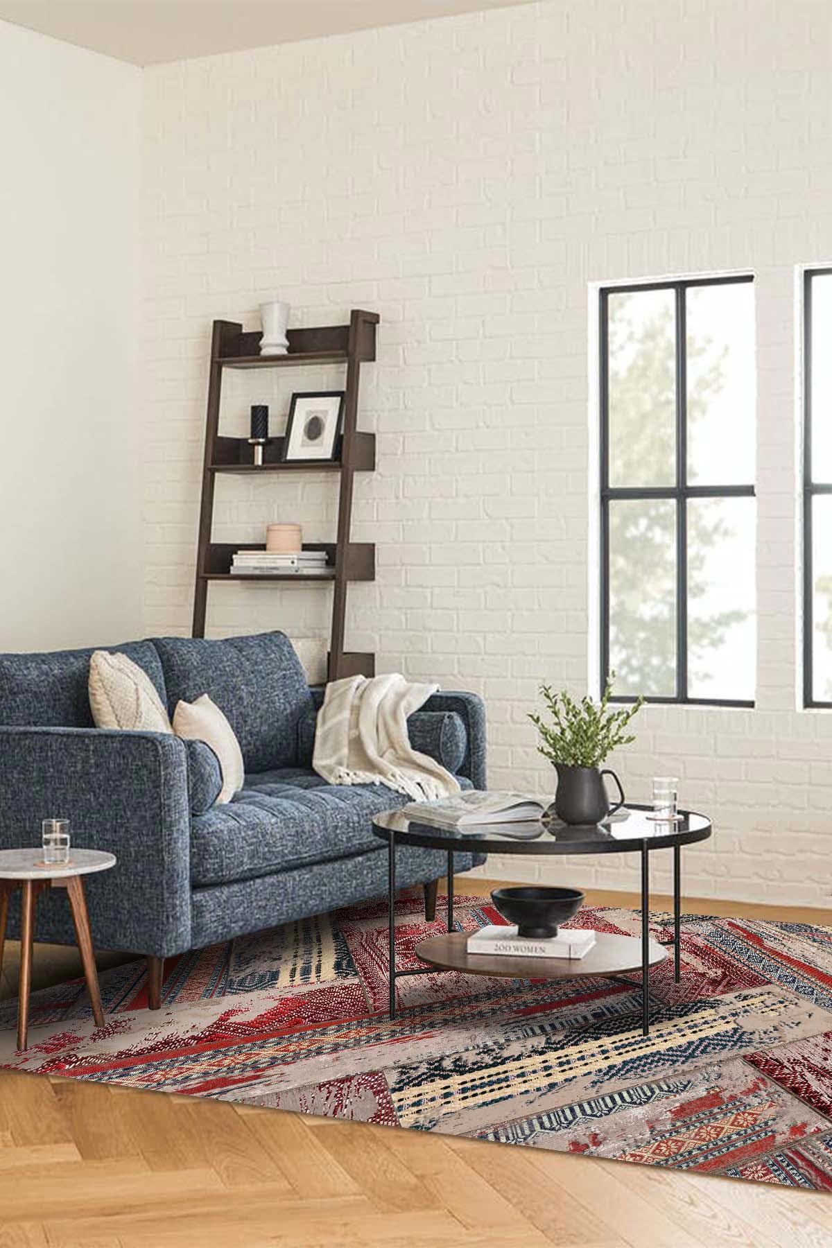 İlyaki Home Badra Krem 0.5 mm Pamuk Yıkanabilir İnce Kaymaz Jüt Taban Dikdörtgen Makine Dokuma Salon Halısı 100x200 cm