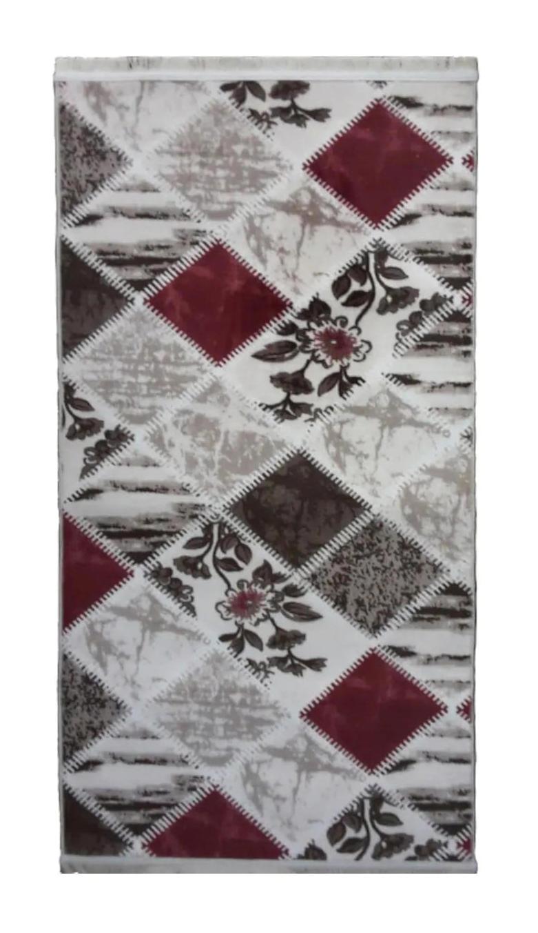 Brilliant Laura Kahverengi 0.5 mm Polyester Yıkanabilir İnce Kaymaz Lateks Taban Geometrik Dikdörtgen Makine Dokuma Salon Halısı 80x300 cm