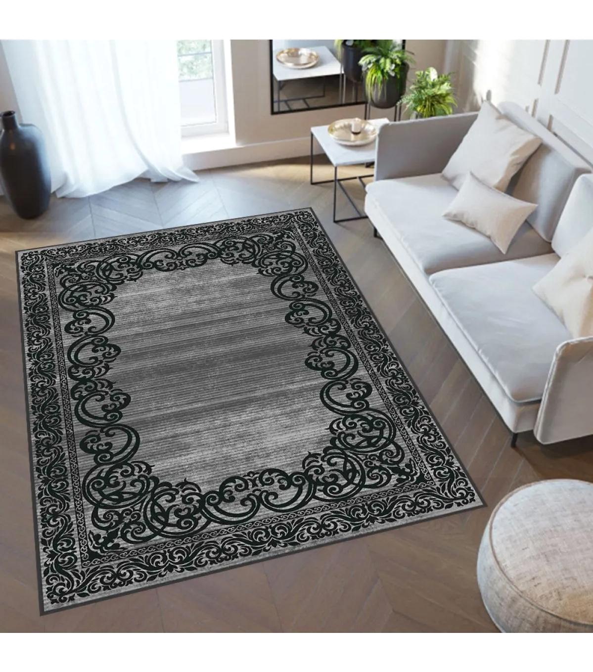 Rovigo Home RVG0330 Çok Renkli 8 mm Polyester Leke Tutmaz-Toz Tutmaz Yıkanabilir İnce Kaymaz Dot Taban Dikdörtgen Makine Dokuma Salon Halısı 100x150 cm
