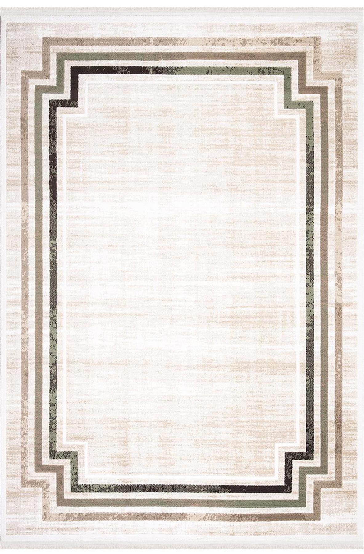 İpek Mekik Halı Lapena 11502 Krem 10 mm Akrilik Yıkanabilir Orta Kaymaz Pamuk Taban Dikdörtgen Makine Dokuma Antre-Çocuk Odası-Salon-Yatak Odası Halısı 100x150 cm
