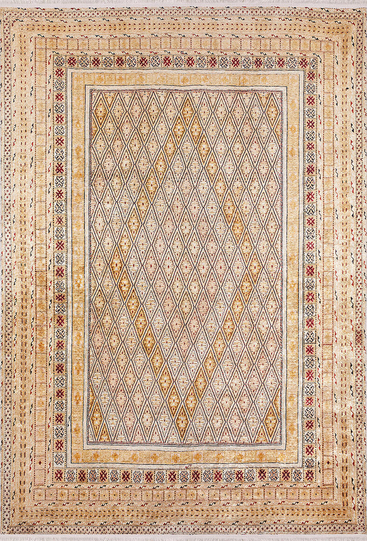 Halı Atölyesi HK076 Çok Renkli 5 mm Pamuk Yıkanabilir Kaymaz Taban Dikdörtgen Makine Dokuma Salon Halısı 100x150 cm