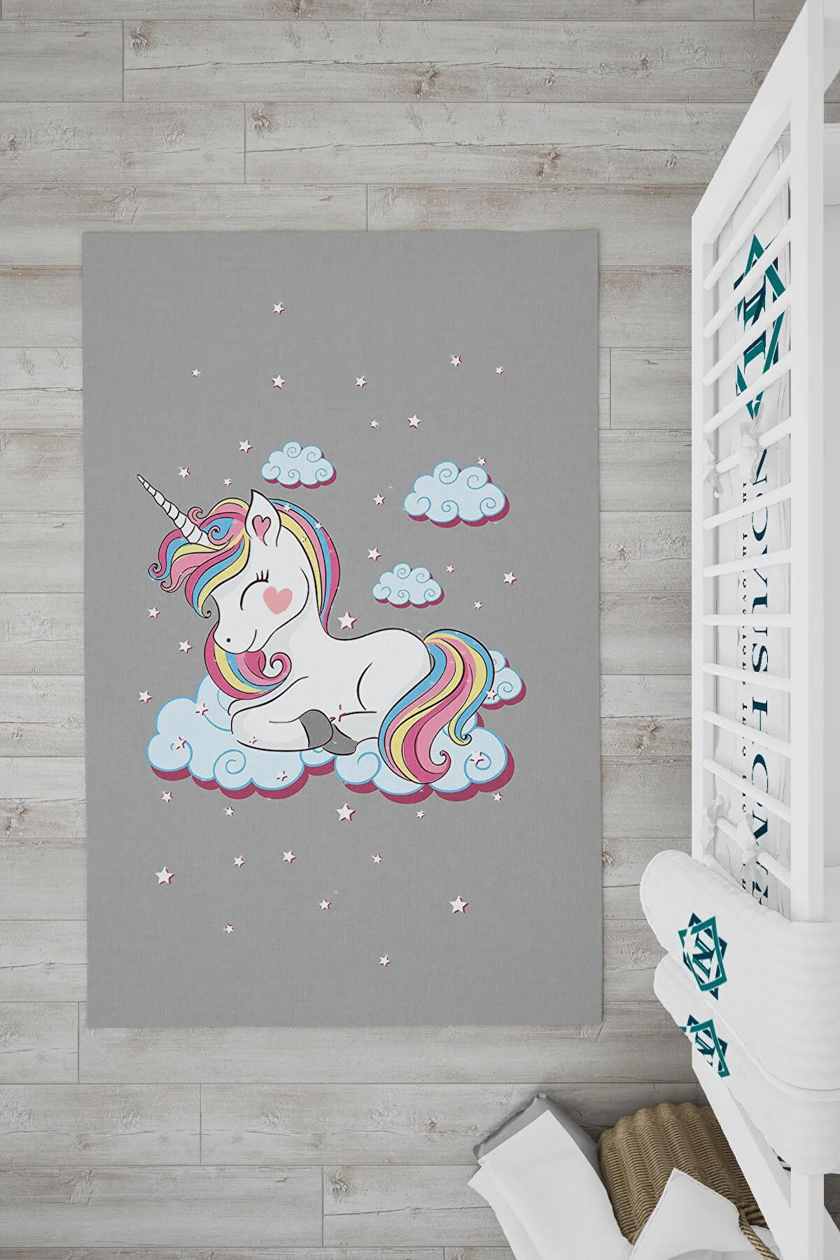 Novus Home Punto Serisi Gri 7 mm Polyester Antibakteriyel-Toz Tutmaz-Yalıtıma Yardımcı Yıkanabilir İnce Kaymaz Taban Yuvarlak Makine Dokuma Çocuk Odası Halısı 160x235 cm