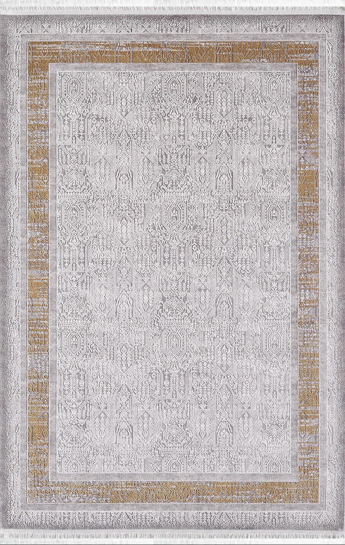 Artemis Halı Borok 02247A Krem Akrilik Yıkanabilir İnce Kaymaz Jüt Taban Dikdörtgen Makine Dokuma Salon Halısı 100x200 cm