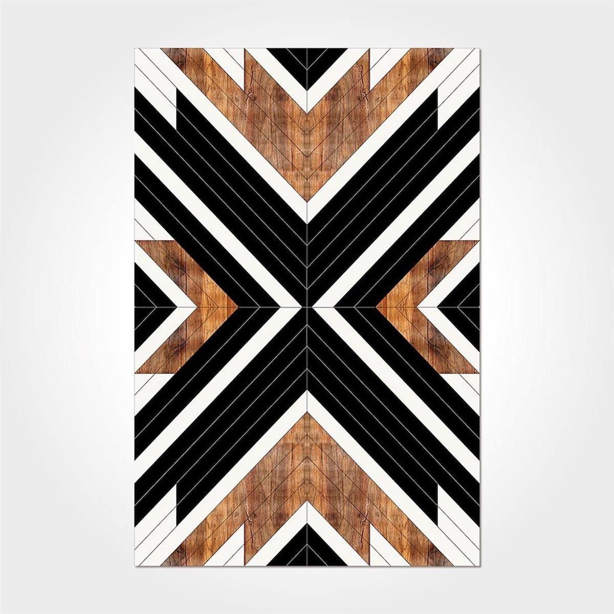 Crea Halı 2319PC Siyah Pamuk-Polyester Yıkanabilir İnce Kaymaz Pamuk Taban Dikdörtgen Makine Dokuma Salon Halısı 120x200 cm