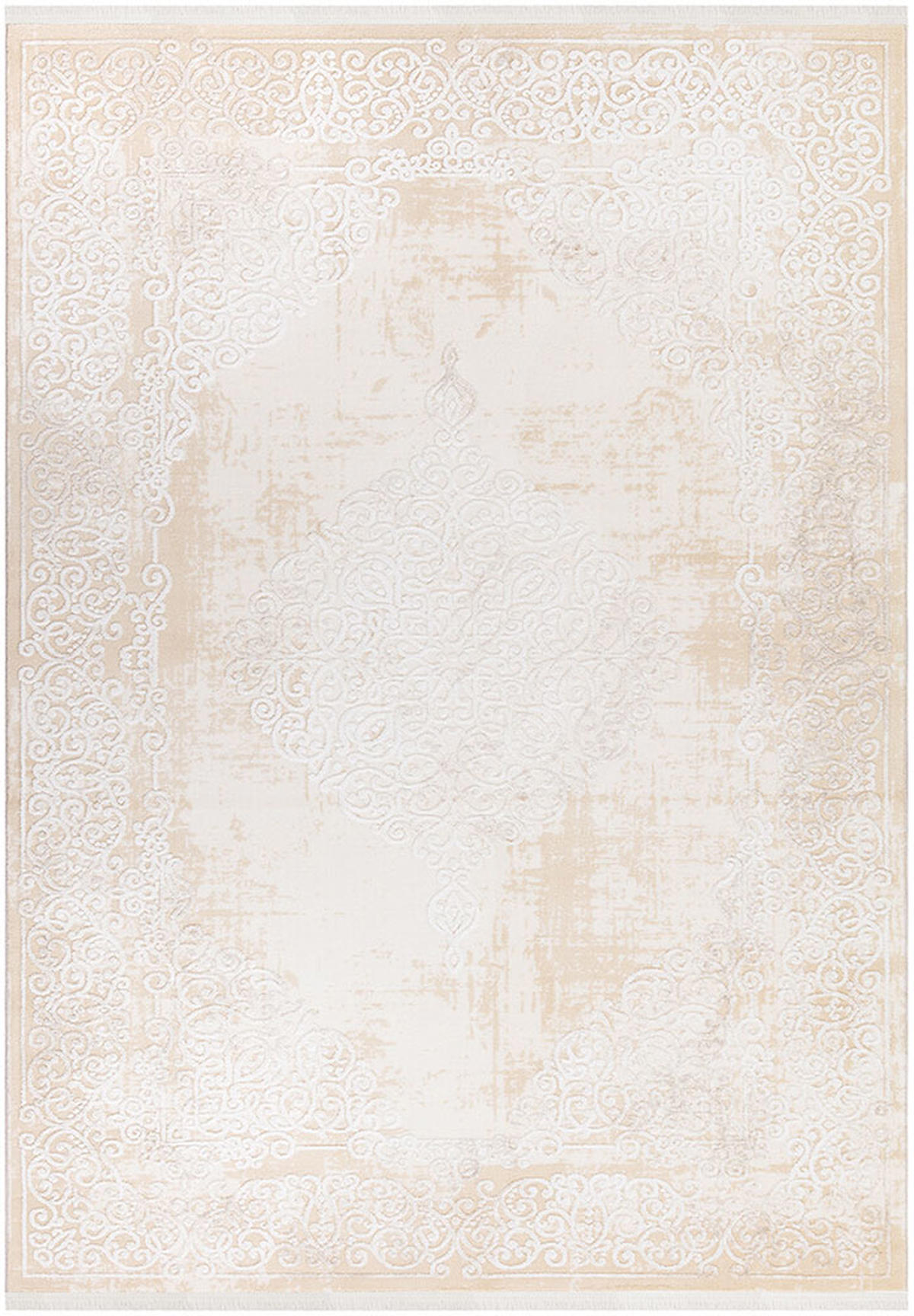 İpek Home Gaspara 14506 Krem 10 mm Akrilik Yıkanabilir Orta Kaymaz Pamuk Taban Dikdörtgen Makine Dokuma Antre-Çocuk Odası-Salon-Yatak Odası Halısı 120x180 cm