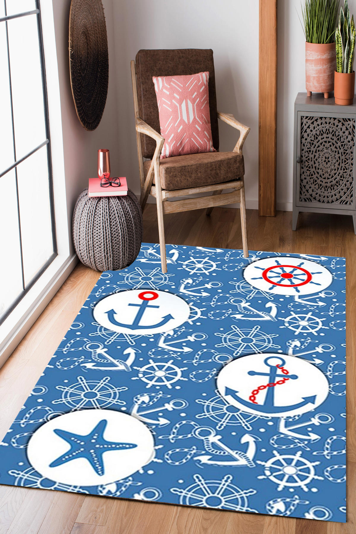 Homier Collection H-CK-10044A Krem 9 mm Pamuk Antibakteriyel Yıkanabilir Orta Kaymaz Dikdörtgen Makine Dokuma Çocuk Odası Halısı 80x180 cm