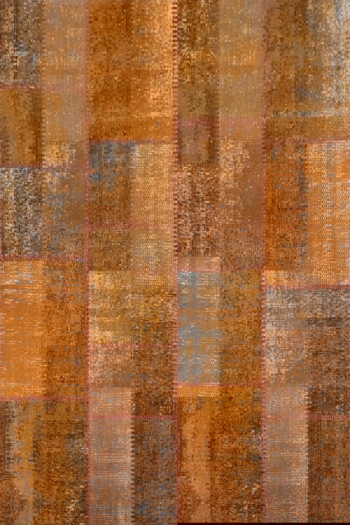 Çam Halı PW725 Turuncu 7 mm Yün Silinebilir Yıkanabilir Orta Dikdörtgen El Dokuması Salon Halısı 140x200 cm