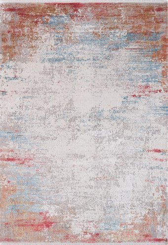 Elexsus Olimpos 1945 Krem 8 mm Viskon Silinebilir Yıkanabilir Orta Kaymaz Dikdörtgen Makine Dokuma Oturma Odası-Salon Halısı 100x200 cm