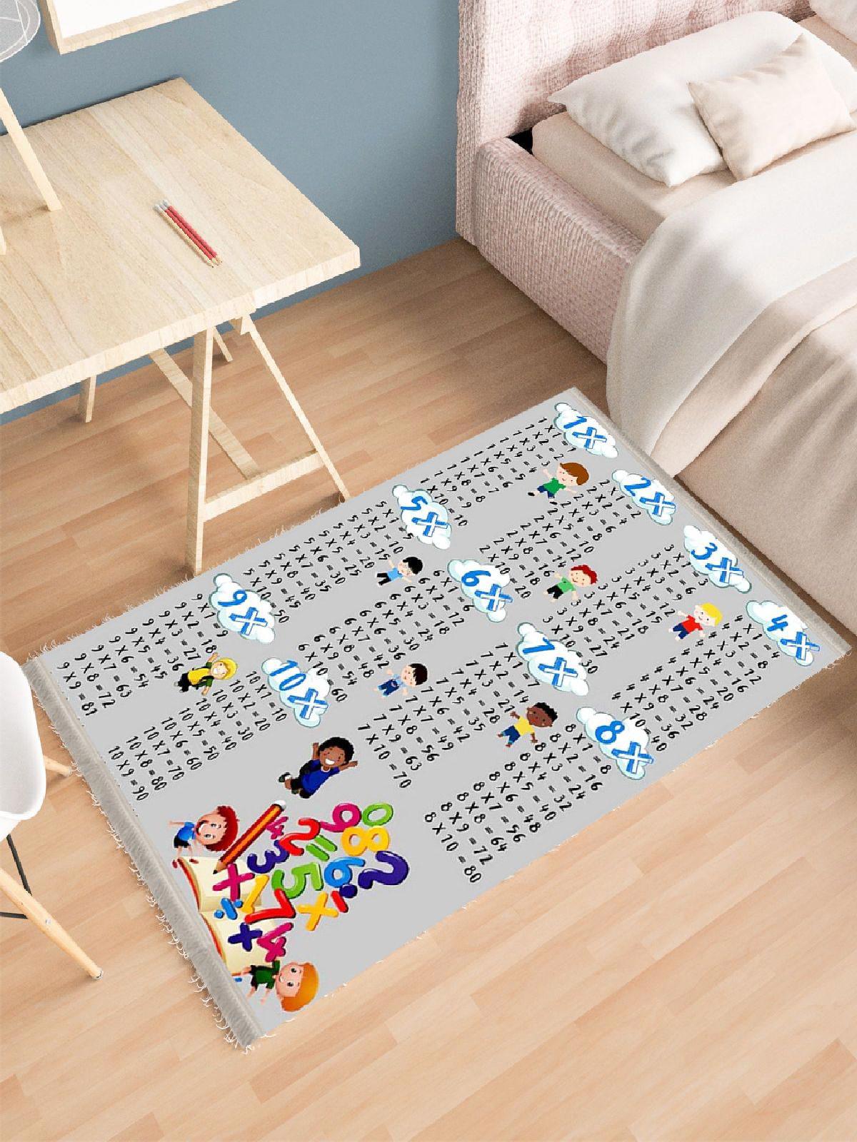 Enbe Collection E-CK10006A Çok Renkli 5 mm Pamuk Antibakteriyel Yıkanabilir Orta Kaymaz Dot Taban Dikdörtgen Makine Dokuma Çocuk Odası Halısı 100x200 cm