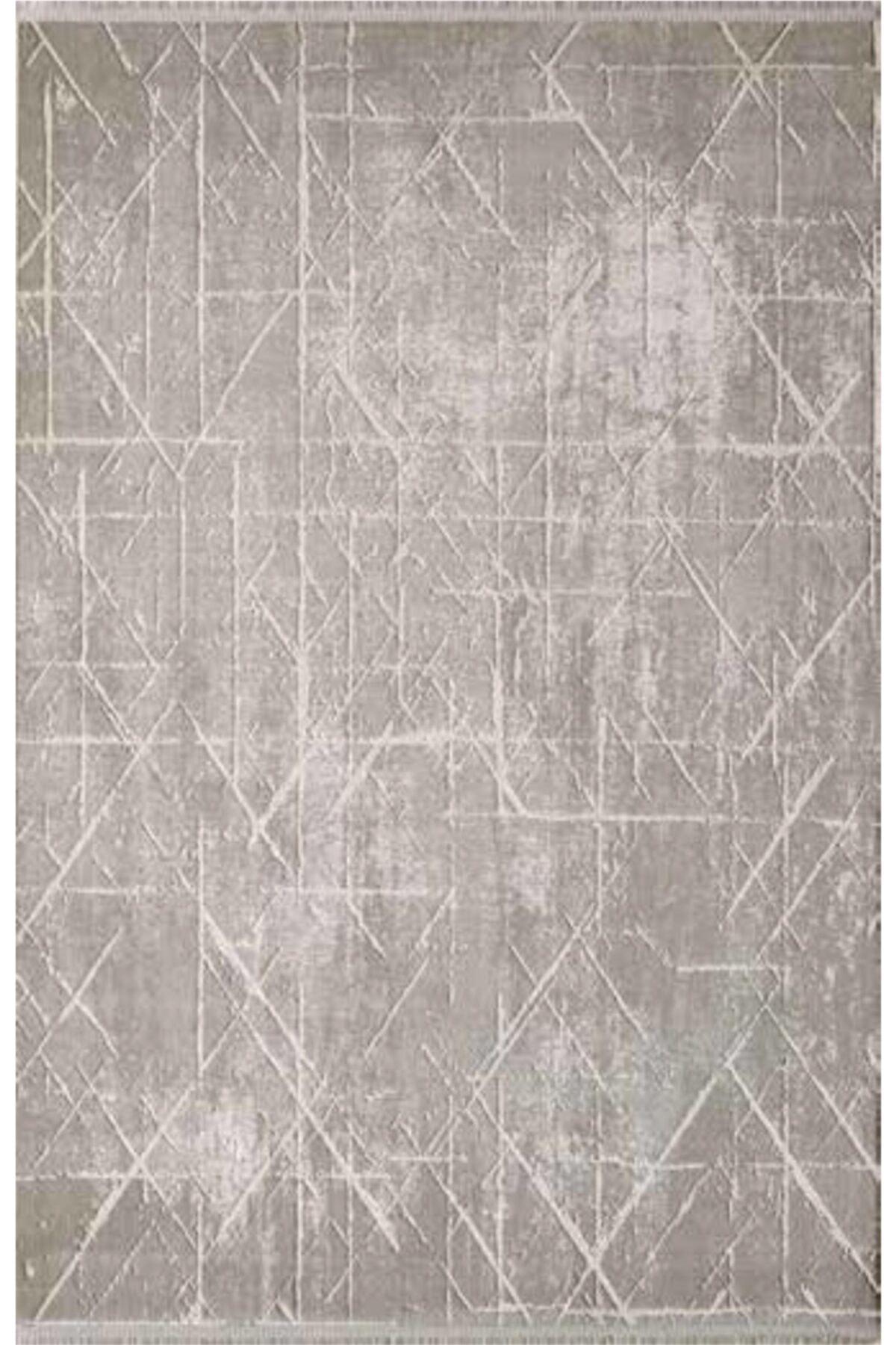 Atlas Halı Mood MD00B Krem 10 mm Viskon Yıkanabilir İnce Kaymaz Jüt Taban Dikdörtgen Makine Dokuma Salon Halısı 80x300 cm
