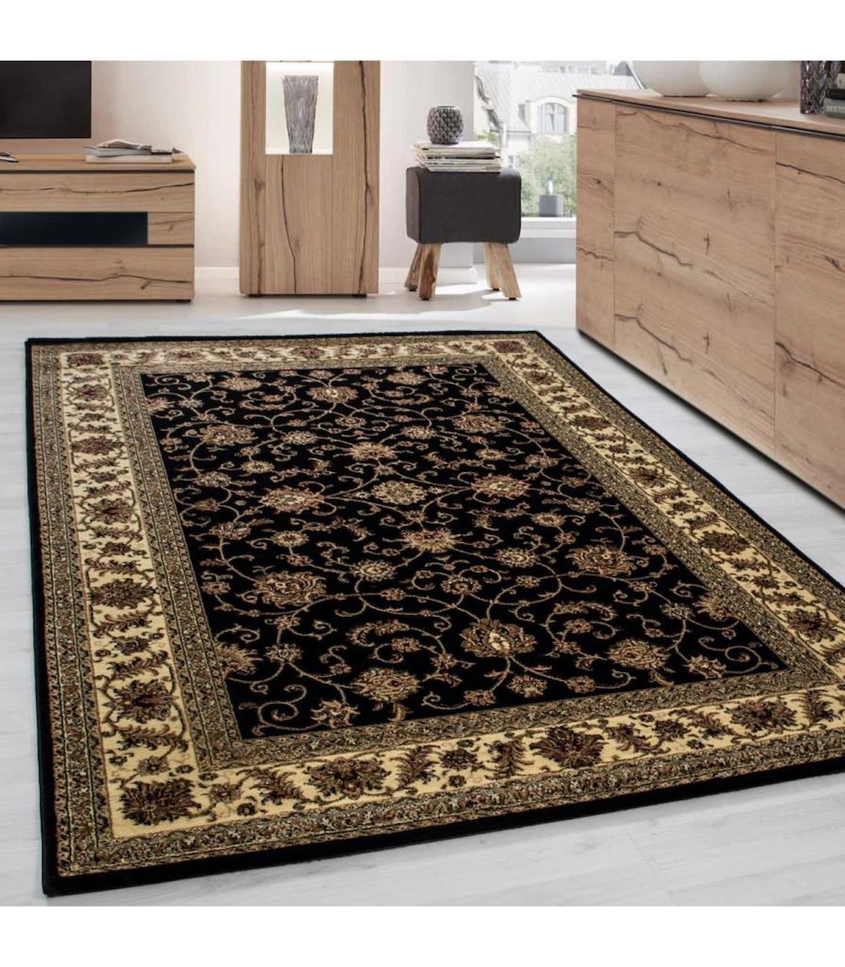 Carpettex Çok Renkli 12 mm Polipropilen Yıkanabilir Kalın Jüt Taban Dikdörtgen Makine Dokuma Salon Halısı 160x160 cm