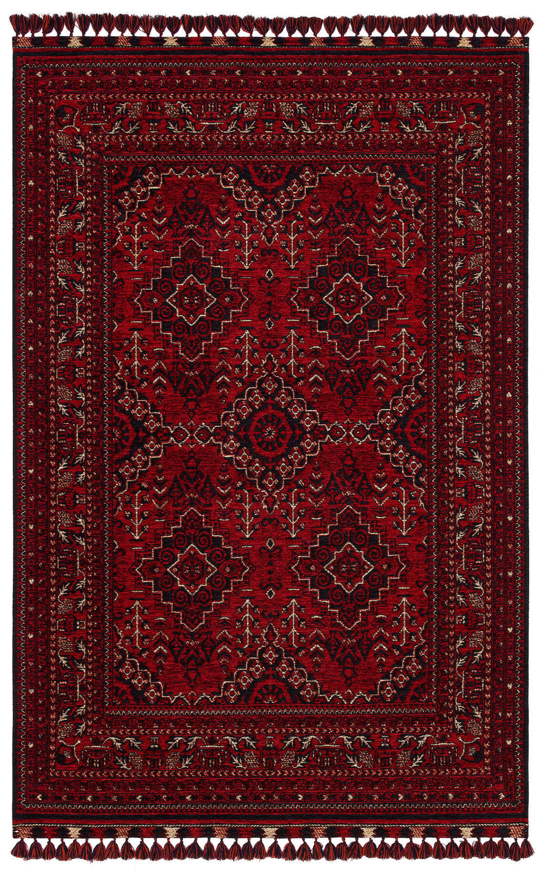 Eko Halı BHR05 Krem 10 mm Şönil Antibakteriyel Yıkanabilir Orta Kaymaz Dikdörtgen Makine Dokuma Salon Halısı 100x200 cm
