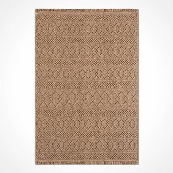 Crea Halı Belen BR004 Krem 4 mm Polipropilen Toz Tutmaz Yıkanabilir İnce Pamuk Taban Dikdörtgen Makine Dokuma Salon Halısı 100x200 cm