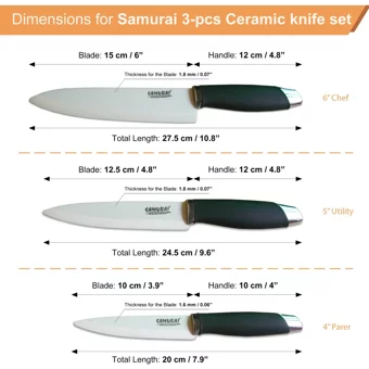 Interbuıld Real Wood Samuraı Epikür Profesyonel Seramik Bıçak Seti