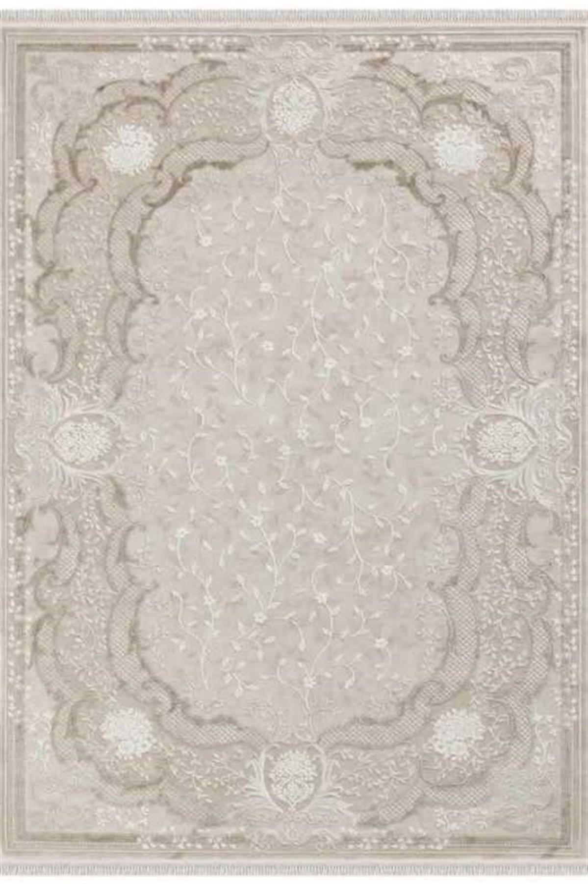 Merinos Rodin 19775 Vizon 8 mm Akrilik Toz Tutmaz Yıkanabilir Kalın Kaymaz Dikdörtgen Makine Dokuma Salon Halısı 80x500 cm