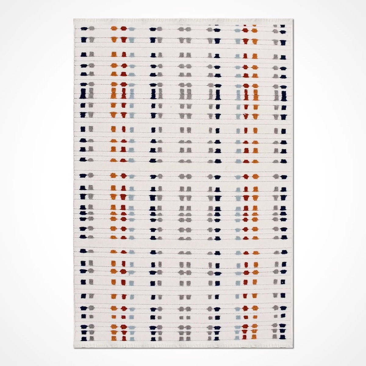 Crea Halı Rey 1802AK Krem 8 mm Polyester Toz Tutmaz Yıkanabilir Orta Dikdörtgen Makine Dokuma Salon Halısı 140x200 cm