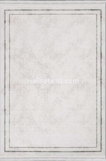 Flora Halı Ayşıl 5889A Yeşil 11 mm Akrilik-Bambu Silinebilir Yıkanabilir Dikdörtgen Makine Dokuma Salon Halısı 160x230 cm