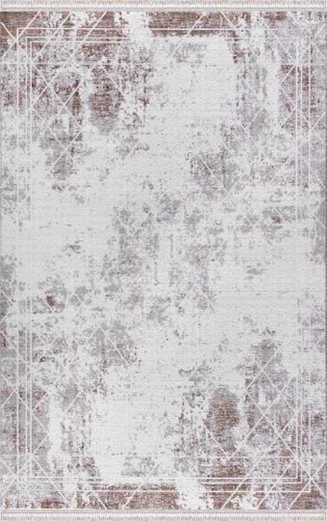 Padişah Santo 60892 Vizon 10 mm Akrilik Antibakteriyel Yıkanabilir İnce Dikdörtgen Makine Dokuma Salon Halısı 100x150 cm