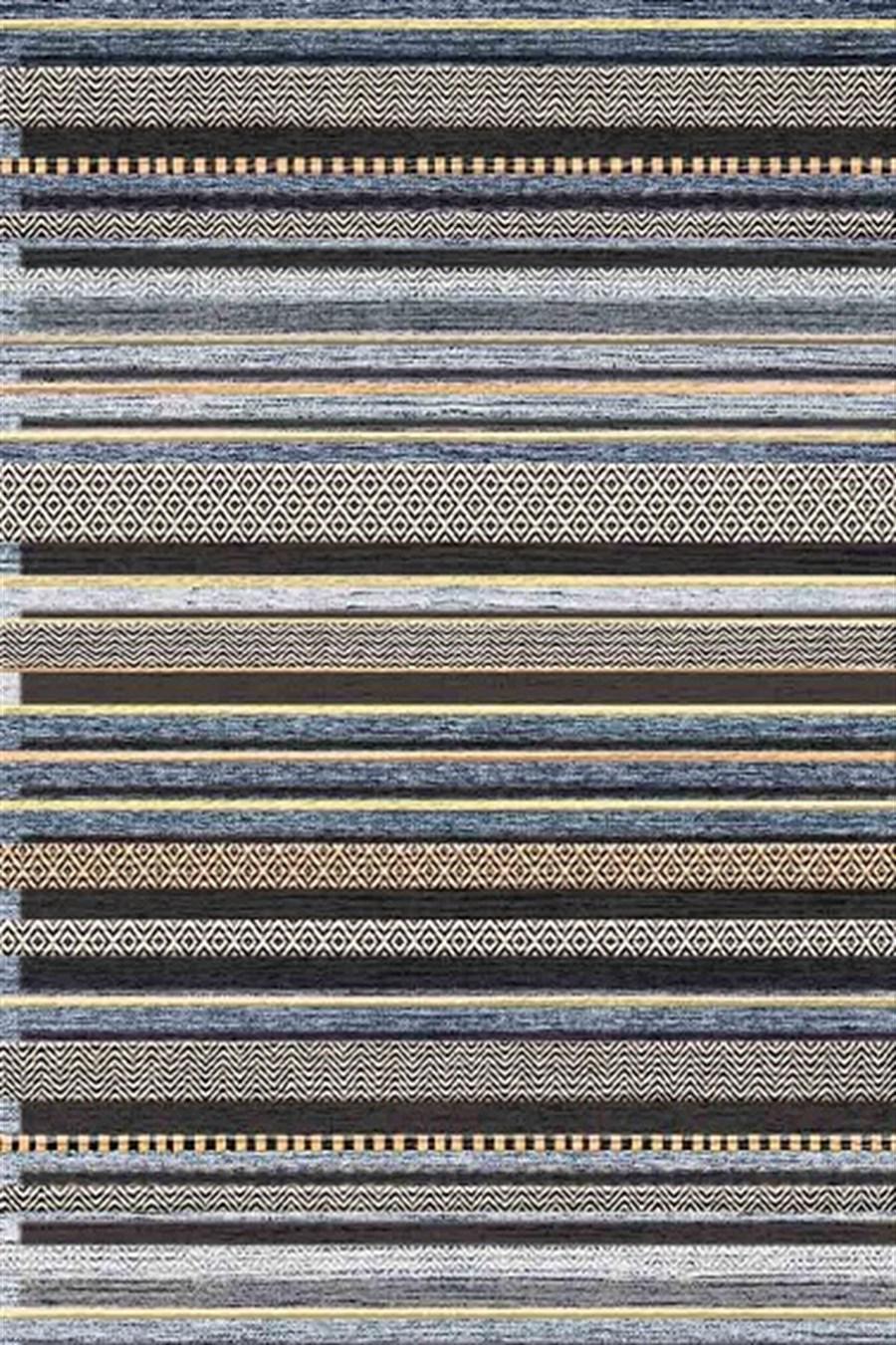 Kreasyon Halı Pandora 2741 Gri 5 mm Yıkanabilir Kalın Kaymaz Pamuk Taban Dikdörtgen Makine Dokuma Salon Halısı 120x180 cm