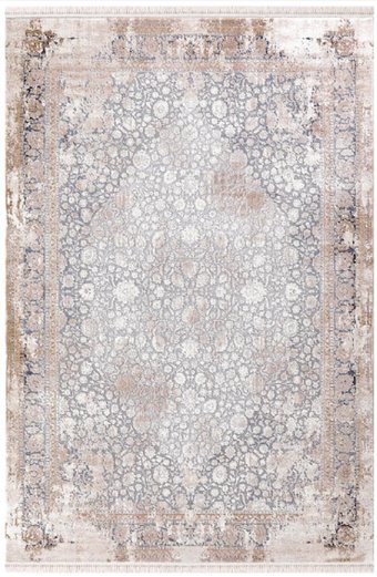 Dinarsu Arora 31886 Mavi 10 mm Akrilik Yıkanabilir Kalın Kaymaz Taban Dikdörtgen Makine Dokuma Salon Halısı 140x200 cm