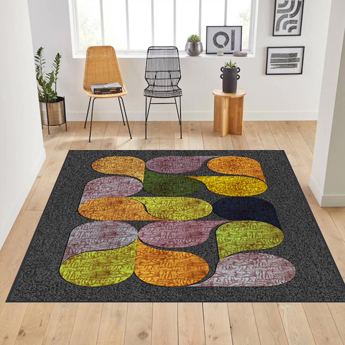 Rovigo Home RVG0208-SD917 Çok Renkli 8 mm Polyester Yıkanabilir Orta Kaymaz Dot Taban Dikdörtgen Makine Dokuma Salon Halısı 80x500 cm