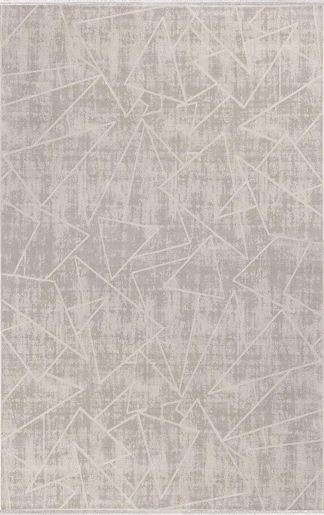 Merinos Uptown 35590 Krem 7 mm Polyester Yıkanabilir İnce Kaymaz Dikdörtgen Makine Dokuma Salon Halısı 100x300 cm