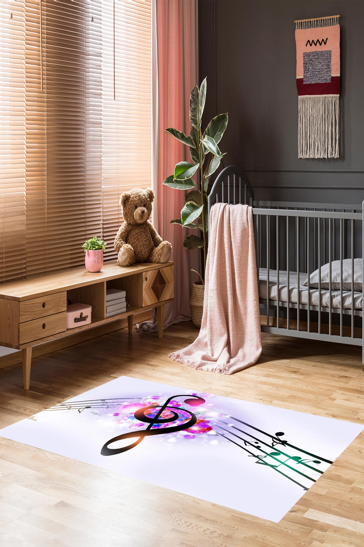 Homier Collection H-CK-10190A Çok Renkli 9 mm Pamuk Antibakteriyel Yıkanabilir Orta Kaymaz Dikdörtgen Makine Dokuma Çocuk Odası Halısı 100x200 cm
