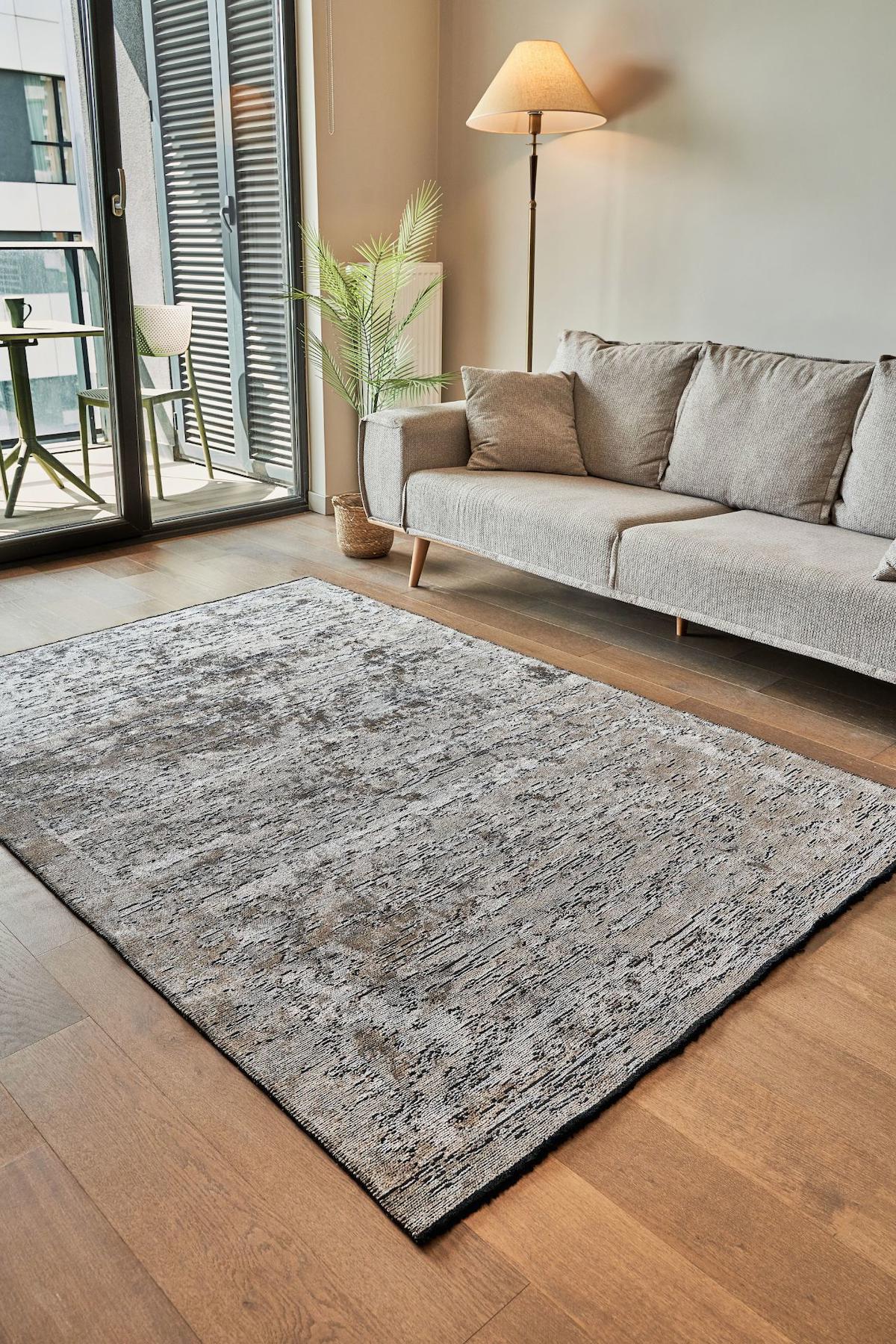 Apex Hare Premium 1331 Çok Renkli Pamuk Yıkanabilir İnce Kaymaz Jüt Taban Dikdörtgen Makine Dokuma Salon Halısı 100x200 cm
