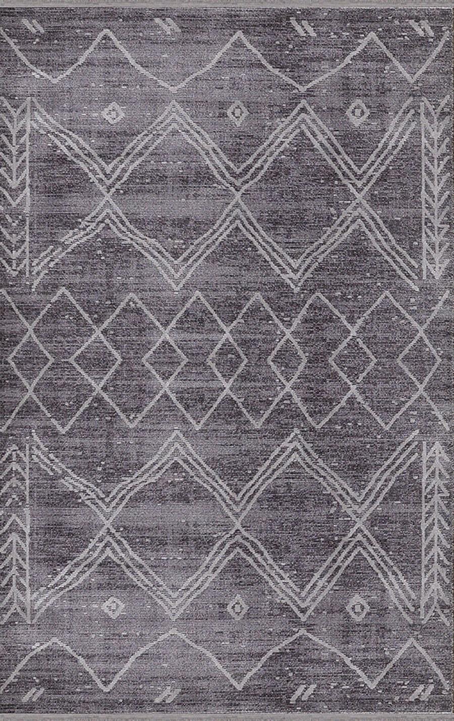 Merinos Therapy 36124 Antrasit 12 mm Akrilik Yumuşak Yıkanabilir Kalın Kaymaz Dikdörtgen Makine Dokuma Salon Halısı 160x230 cm