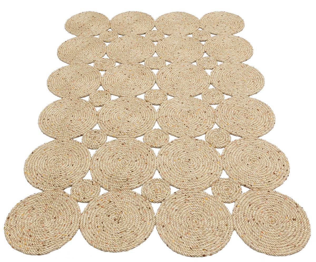Eko Halı Patna PTN01 Krem 10 mm Polyester Yıkanabilir İnce Jüt Taban Dikdörtgen Makine Dokuma Salon Halısı 100x200 cm