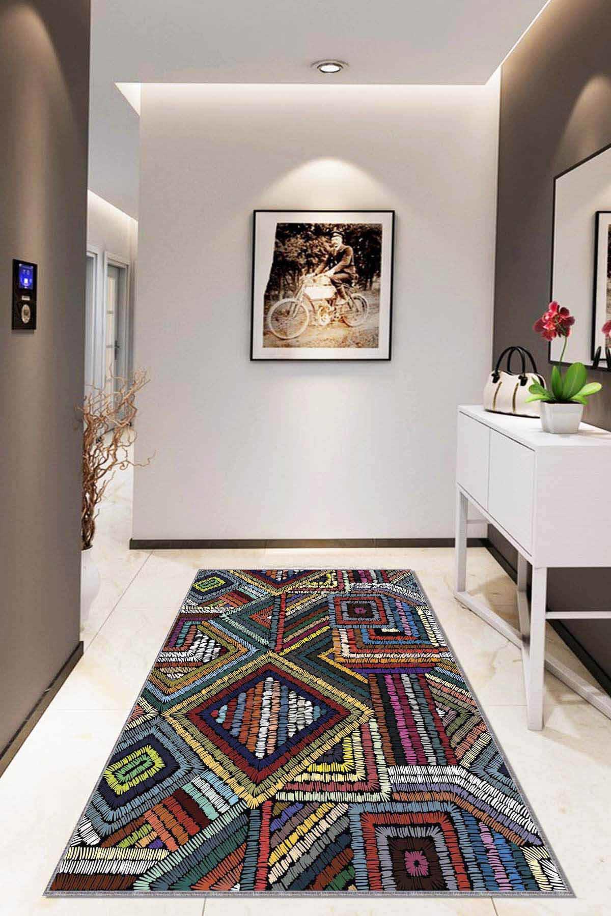 Viva Home RV249 Krem 7 mm Mikropolyester Leke Tutmaz Yıkanabilir Orta Kaymaz Dot Taban Dikdörtgen Makine Dokuma Oturma Odası Halısı 200x290 cm