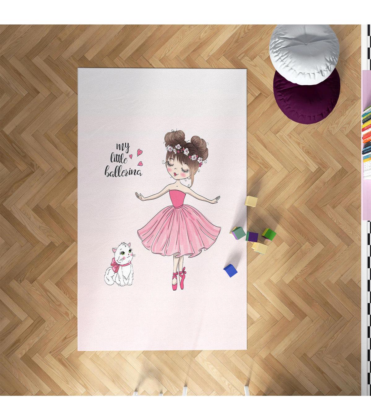 Chiron Baby Ceritti CRTT005 Çok Renkli 5 mm Pamuk-Polyester Antialerjenik Yıkanabilir İnce Kaymaz Taban Figürlü Dikdörtgen Makine Dokuma Çocuk Odası Halısı 140x200 cm