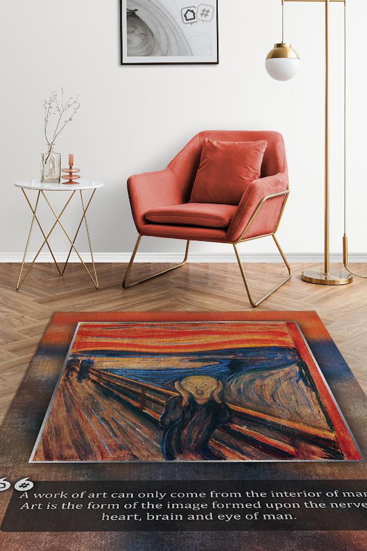 Homshtag Çığlık Munh Krem 4 mm Pamuk Antistatik Yıkanabilir İnce Kaymaz Dikdörtgen Makine Dokuma Hobi Odası Halısı 100x200 cm