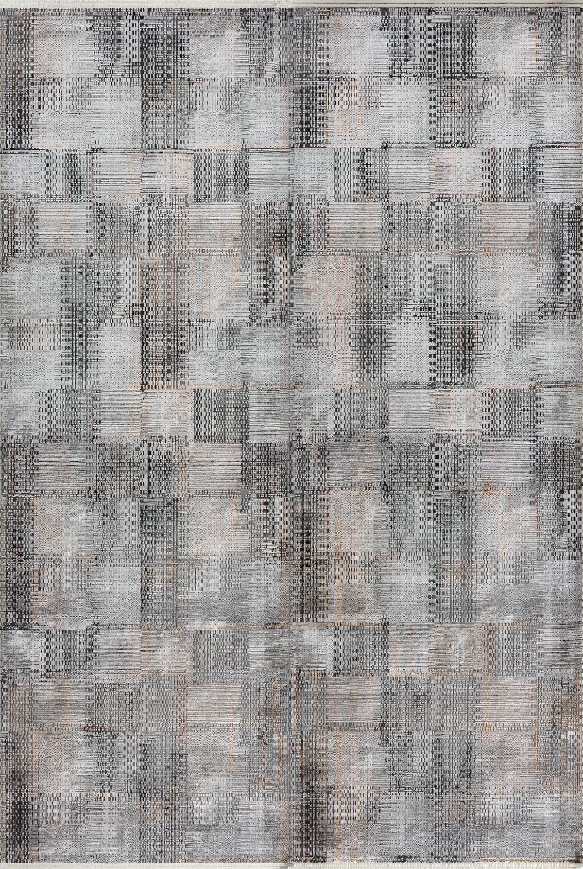 Sanat Halı Oasis 3451 Krem 8 mm Viskon Antibakteriyel Yıkanabilir Kalın Kaymaz Lateks Taban Dikdörtgen Makine Dokuma Salon Halısı 100x200 cm