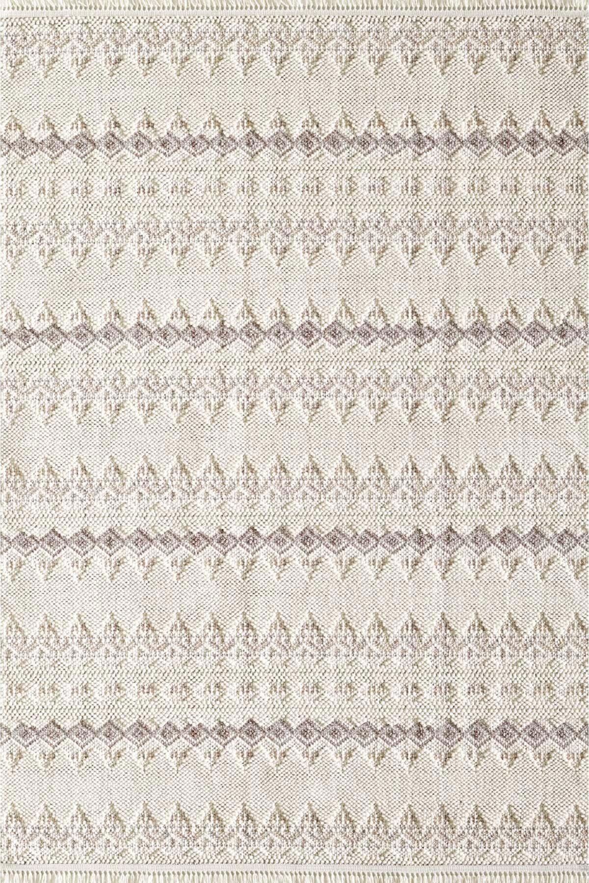 Royal Halı Pooly Kahverengi - Krem Polyester Toz Tutmaz Yıkanabilir Kalın Kaymaz Lateks Taban Dikdörtgen Makine Dokuma Salon Halısı 100x200 cm