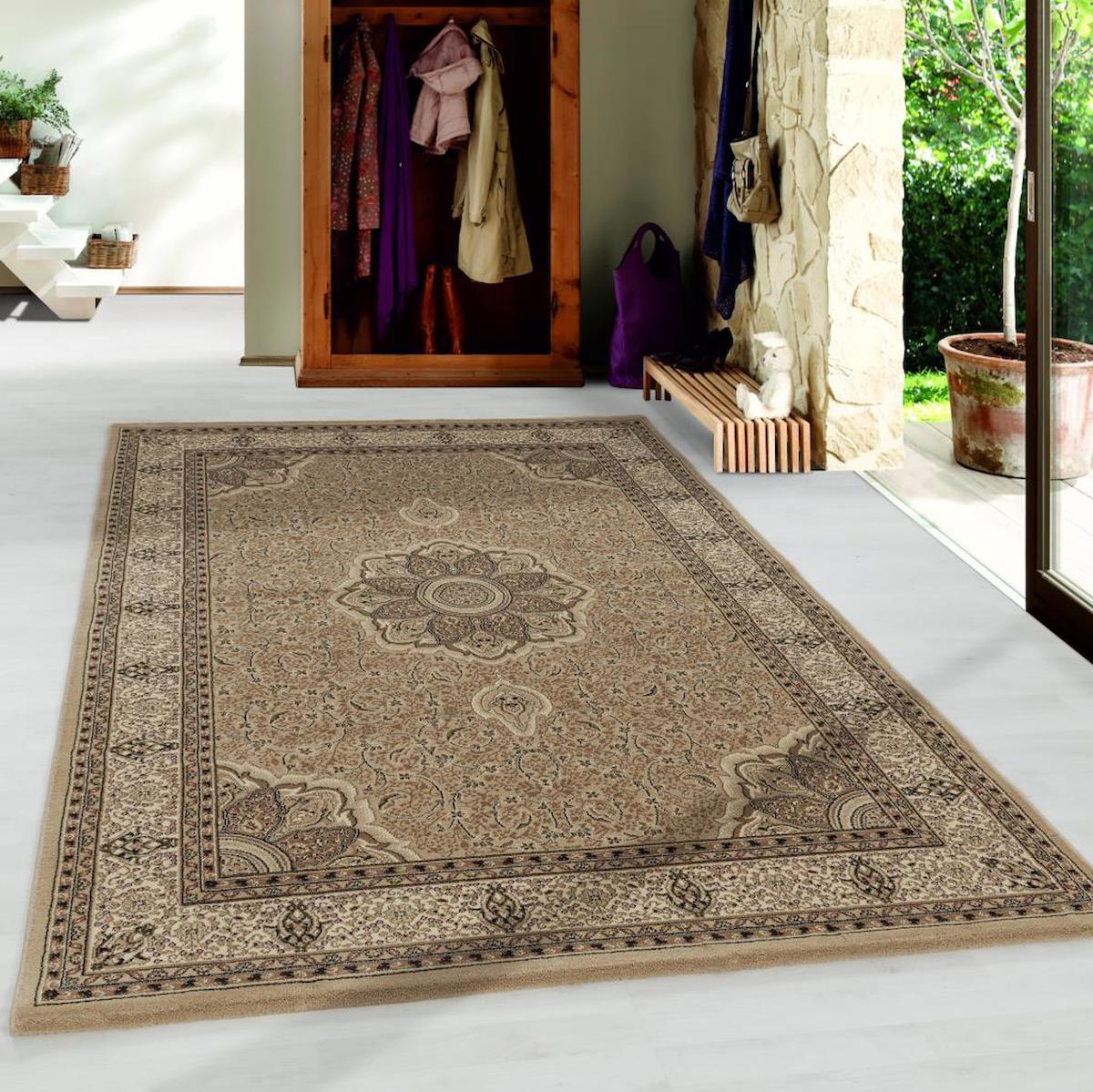 Red Halı Bej 8.5 mm Polipropilen Antialerjenik-Toz Tutmaz Yıkanabilir Orta Kaymaz Jüt Taban Dikdörtgen Makine Dokuma Oturma Odası-Salon Halısı 80x200 cm