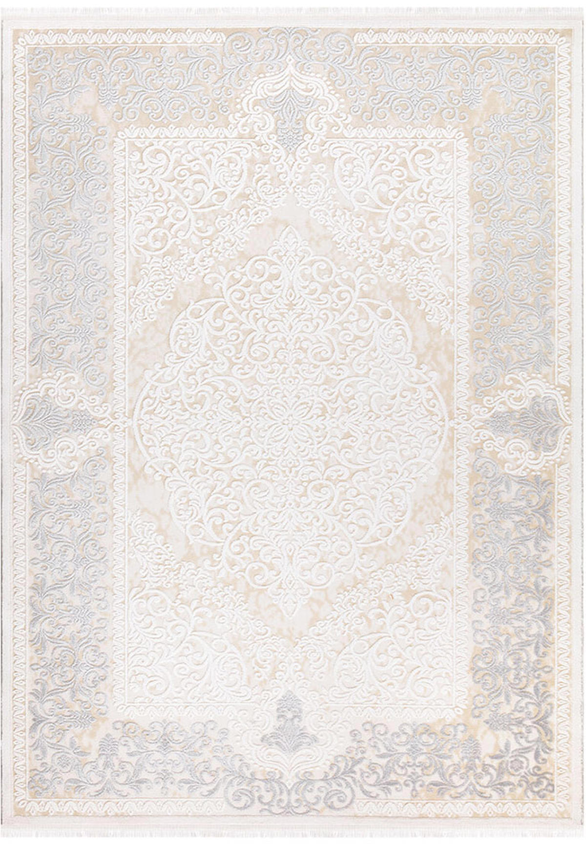 İpek Home Gaspara 14959 Bej 10 mm Akrilik Yıkanabilir Orta Kaymaz Pamuk Taban Dikdörtgen Makine Dokuma Antre-Çocuk Odası-Salon-Yatak Odası Halısı 160x230 cm