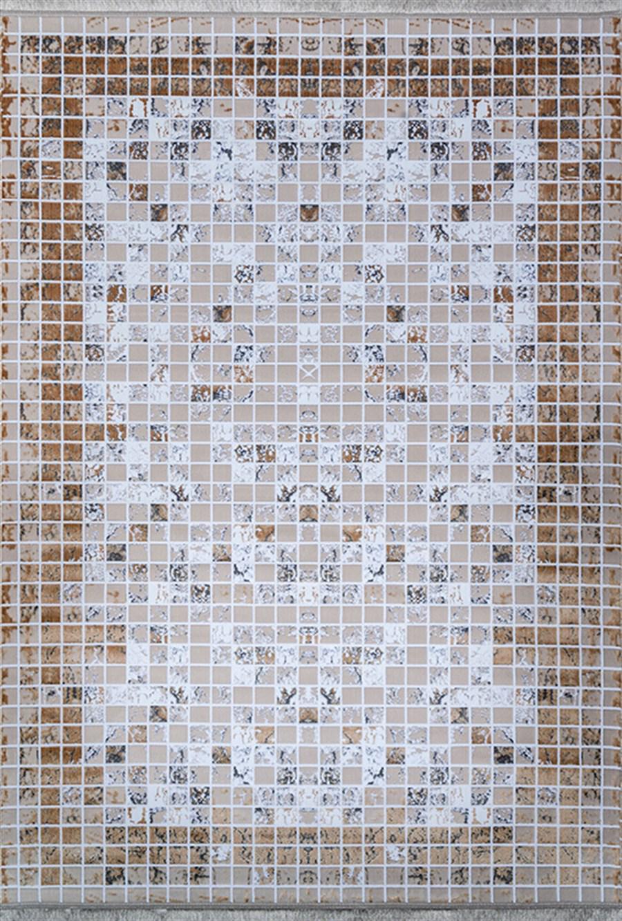 Kreasyon Halı Harmony 1276 Vizon 6 mm Akrilik Yıkanabilir İnce Kaymaz Pamuk Taban Dikdörtgen Makine Dokuma Salon Halısı 80x150 cm
