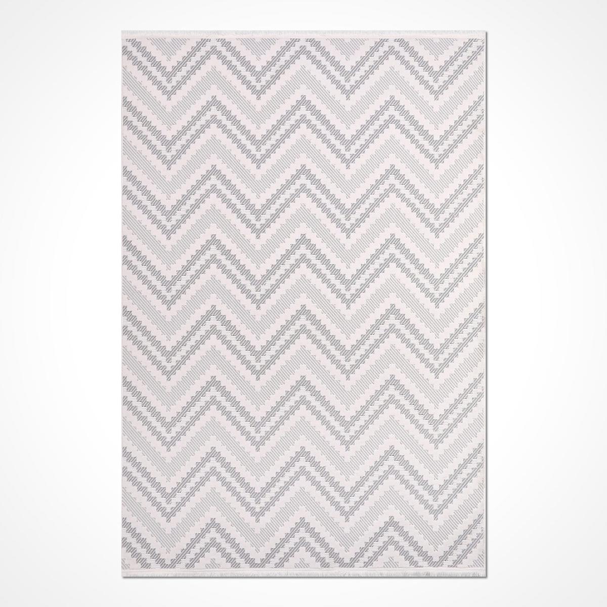 Dekozer Krem 10 mm Pamuk-Polyester Antialerjenik-Toz Tutmaz Yıkanabilir Orta Kaymaz Pamuk Taban Dikdörtgen Makine Dokuma Oturma Odası-Salon Halısı 160x230 cm