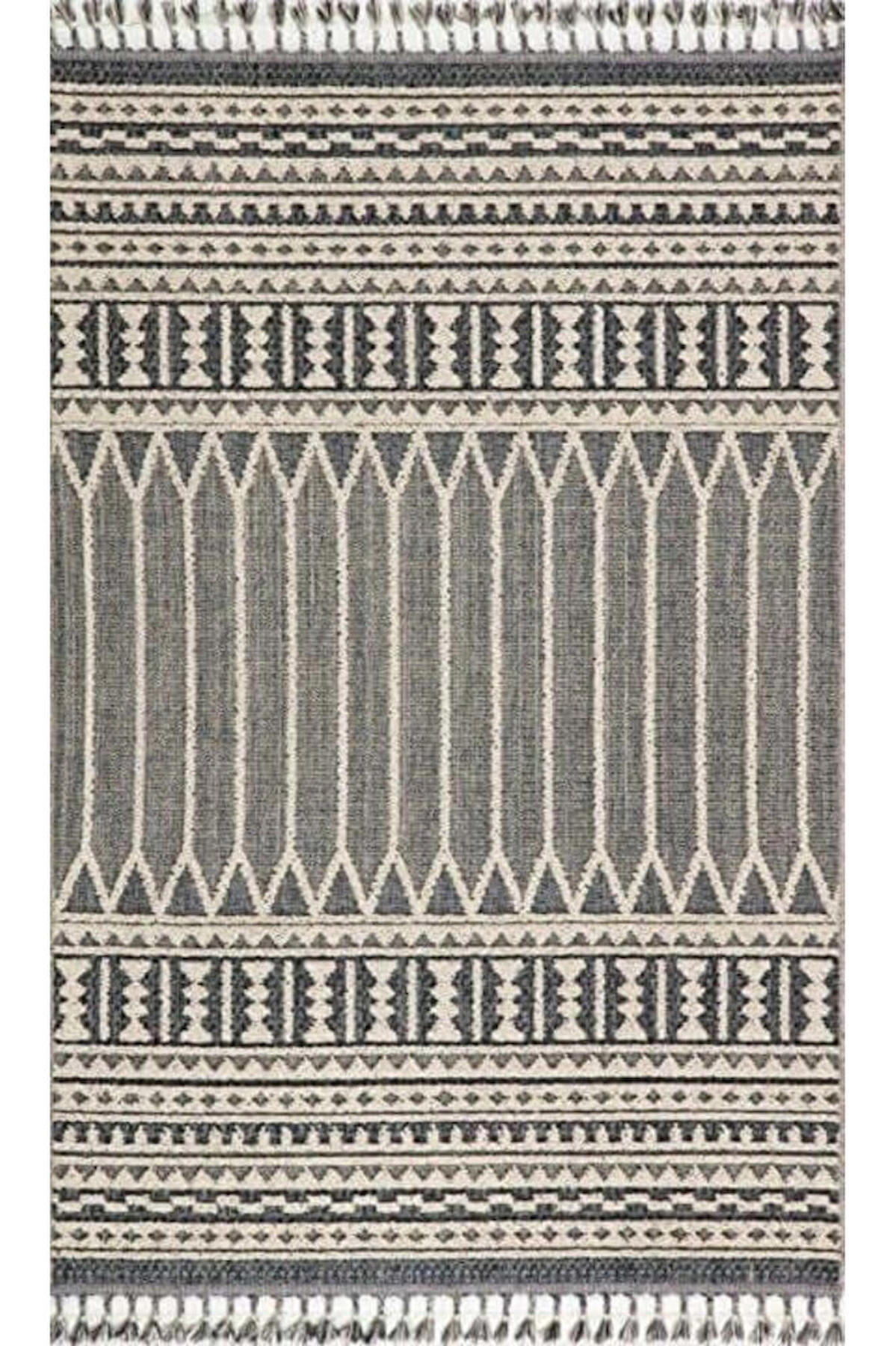 Gümüşsuyu Deco Delta 12158 Çok Renkli 6 mm Viskon Toz Tutmaz Yıkanabilir İnce Kaymaz Dikdörtgen Makine Dokuma Salon Halısı 200x300 cm