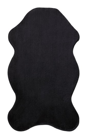 Dijidekor Siyah 7 mm Polipropilen Antibakteriyel Yıkanabilir Orta Kaymaz Dot Taban Yuvarlak Makine Dokuma Oturma Odası Halısı 120x400 cm