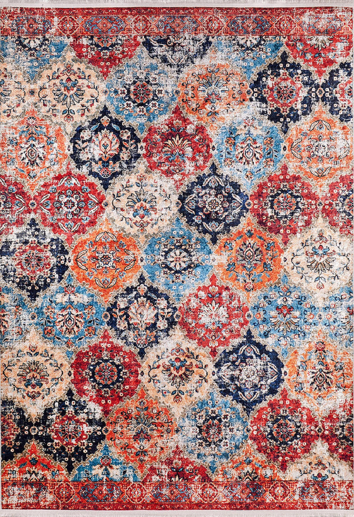 Halı Atölyesi HK012 Turuncu 5 mm Pamuk Yıkanabilir Kaymaz Taban Dikdörtgen Makine Dokuma Salon Halısı 140x200 cm