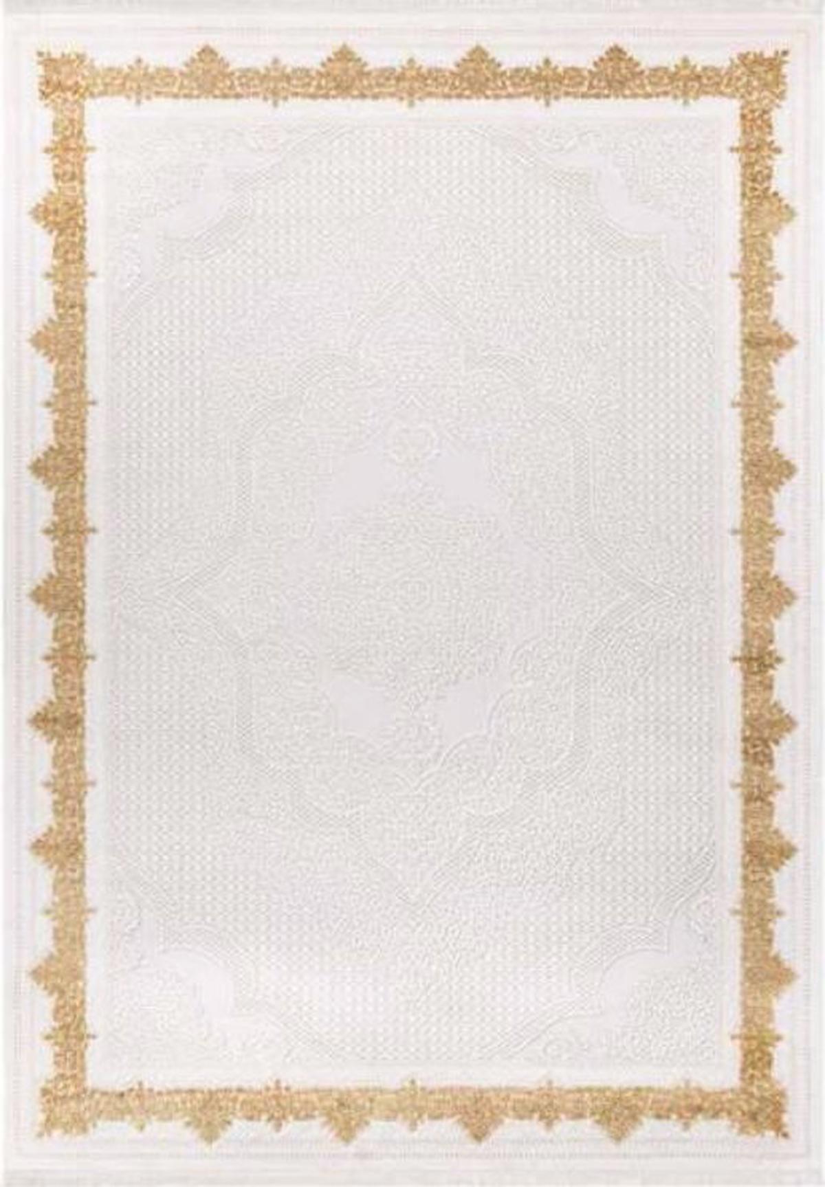 Koza Halı Çırağan 46001AL Altın-Bej 0.8 mm Akrilik Yıkanabilir Dikdörtgen Makine Dokuma Salon Halısı 120x200 cm