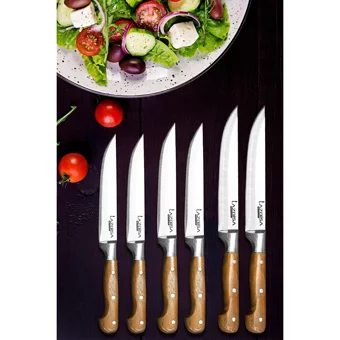 Lazbisa Mutfak Bıçak Seti Ekmek Sebze Meyve Bıçak Seti 6'lı Bilezikli