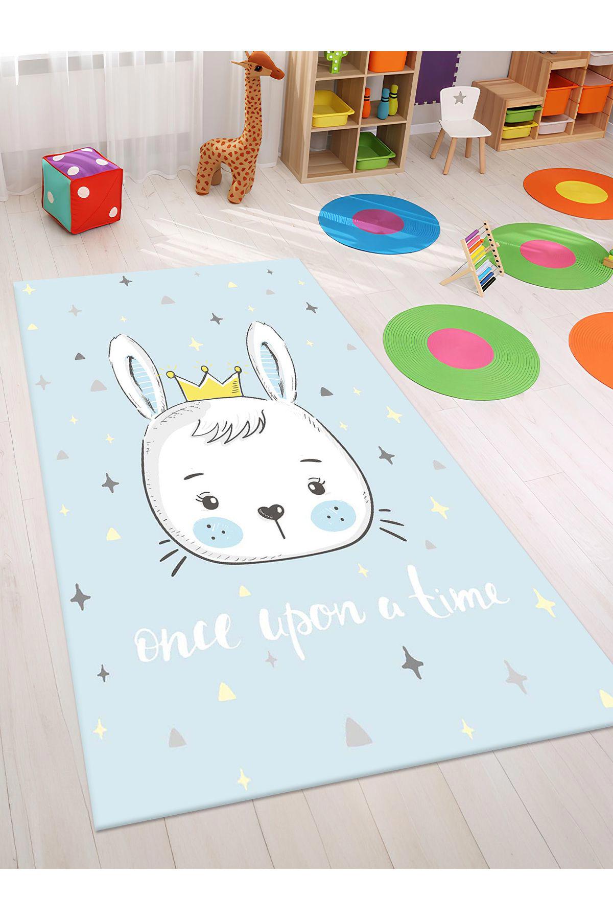 İnspira Çok Renkli 12 mm Polyester Toz Tutmaz Yıkanabilir İnce Kaymaz Lateks Taban Dikdörtgen Makine Dokuma Çocuk Odası Halısı 80x500 cm