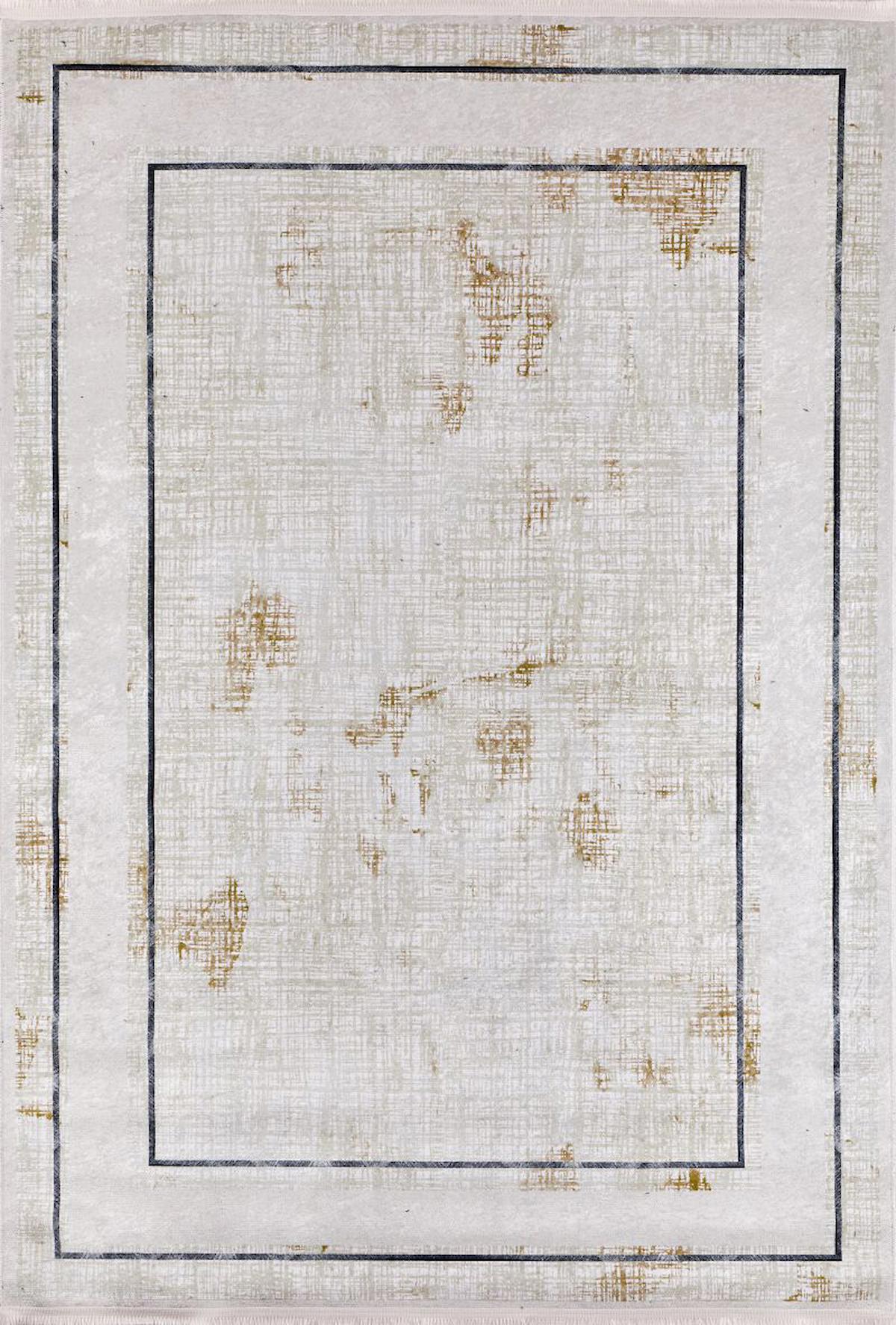 Halı Atölyesi HA108 Krem 5 mm Pamuk Antibakteriyel Yıkanabilir İnce Kaymaz Taban Dikdörtgen Makine Dokuma Salon Halısı 120x200 cm