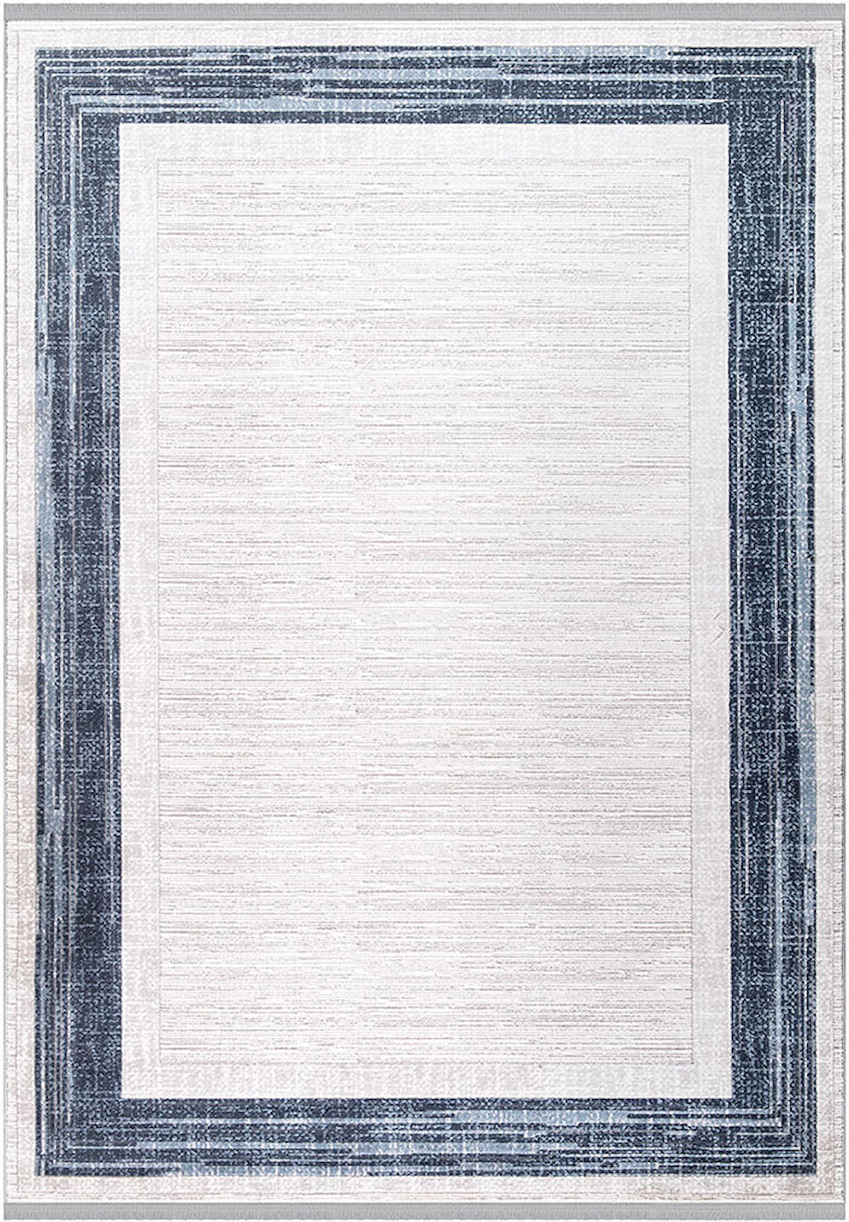 İpek Home Anisa 15962 Beyaz-Mavi 10 mm Akrilik Toz Tutmaz Yıkanabilir Orta Kaymaz Pamuk Taban Dikdörtgen Makine Dokuma Antre-Çocuk Odası-Salon-Yatak Odası Halısı 140x200 cm