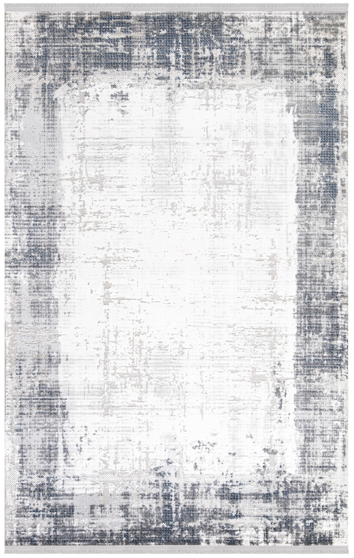 İpek Home Filiya 11251 Beyaz-Gri 8 mm Akrilik Yıkanabilir Orta Kaymaz Pamuk Taban Dikdörtgen Makine Dokuma Antre-Çocuk Odası-Salon-Yatak Odası Halısı 80x400 cm