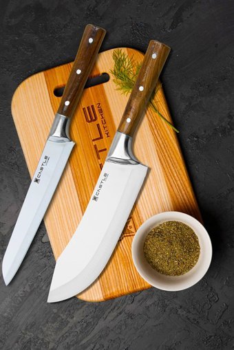CASTLE KITCHEN Mutfak Bıçak Seti Et Ekmek Sebze Meyve Şef Bıçağı Set