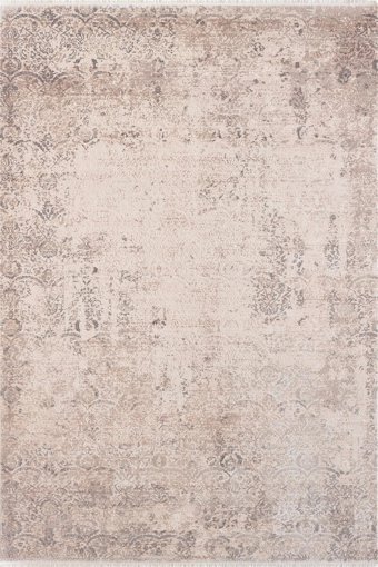Elexsus Olimpos 1941 Krem 8 mm Viskon Silinebilir Yıkanabilir Orta Kaymaz Dikdörtgen Makine Dokuma Oturma Odası-Salon Halısı 180x250 cm